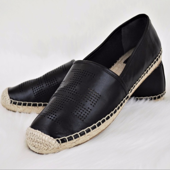 tory burch black leather espadrilles